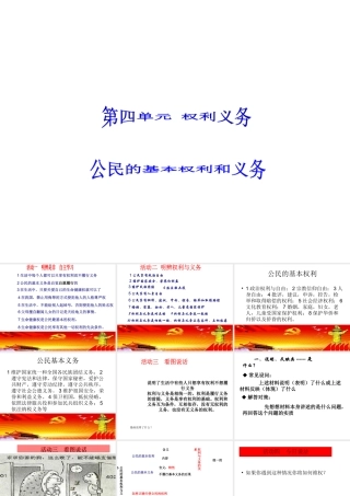 2015届中考政治 第四单元 权利和义务专题复习课件