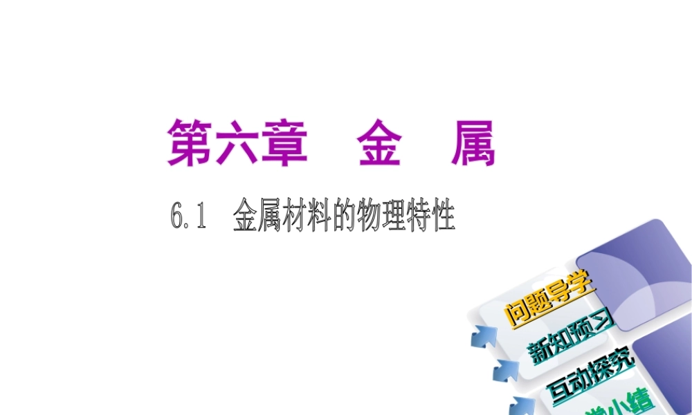 2015九年级化学下册 6.1 金属材料的物理特性精品课件 （新版）粤教版