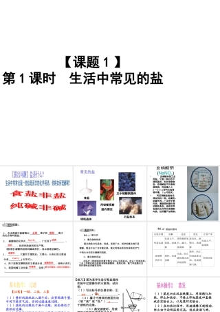 2015年春九年级化学下册 第十一单元 课题（第1课时）常见的盐课件 （新版）新人教版