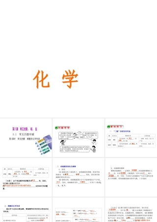 2015九年级化学下册 8.2 常见的酸和碱（第1课时）常见的酸 稀酸的化学性质精品课件 （新版）粤教版