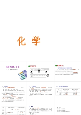 2015九年级化学下册 8.3 酸和碱的反应精品课件 （新版）粤教版