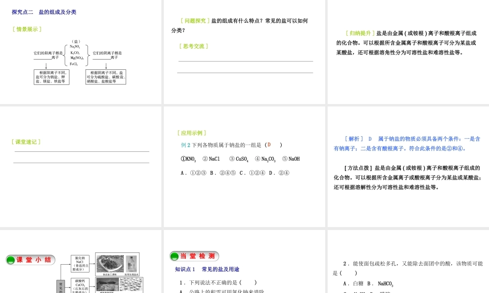 2015九年级化学下册 8.4 常见的盐（第1课时）认识常见的盐精品课件 （新版）粤教版