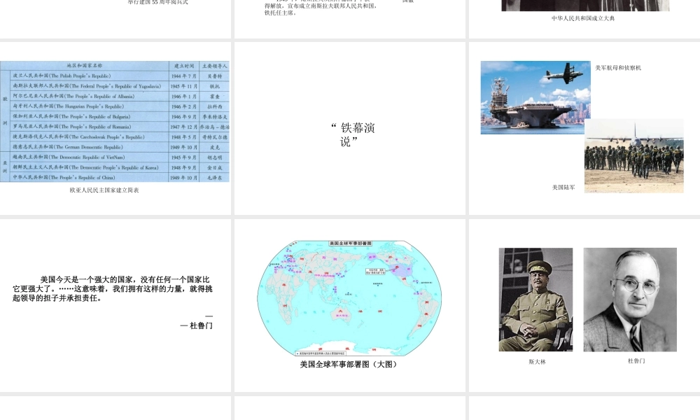 2017春九年级历史下册 世界现代史 第四学习主题 两极格局的形成和崩溃 第13课“冷战”局面的形成教学课件 川教版