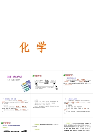 2015九年级化学下册 9.2 化学合成材料精品课件 （新版）粤教版