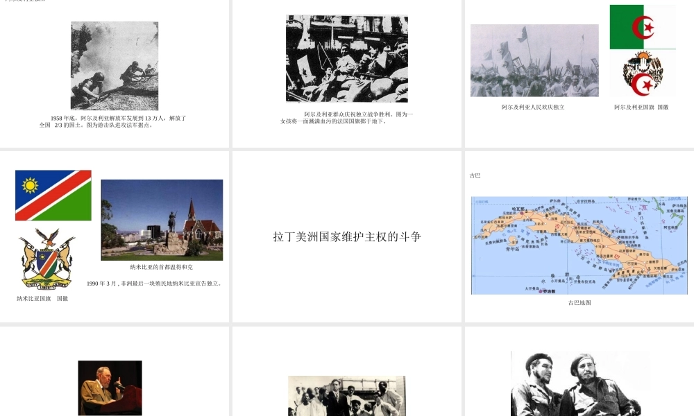 2017春九年级历史下册 世界现代史 第五学习主题 亚非拉国家的独立和振兴 第17课 非洲独立浪潮和拉丁美洲国家维护主权的斗争教学课件 川教版