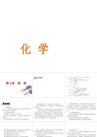 2015九年级化学下册 第七章 溶液本章总结提升精品课件 （新版）粤教版