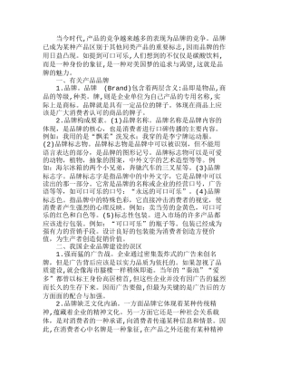 我国企业在打造品牌方面存在的问题分析研究  市场营销专业