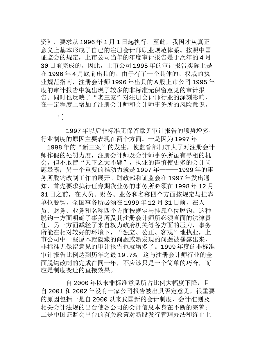 我国上市公司报非标准意见及其制度背景分析研究  工商管理专业_第2页