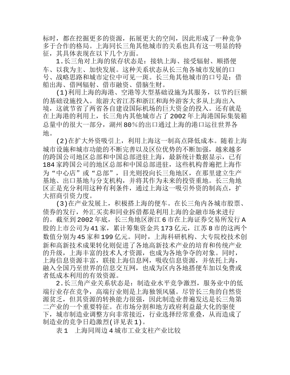 长江三角洲经济有限一体化条件下的上海发展战略分析研究  工商管理专业_第3页