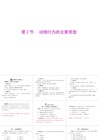 《随堂优化训练》2011年八年级生物上册 第5单元 第16章 第2节 动物行为的主要类型 配套课件 北师大版