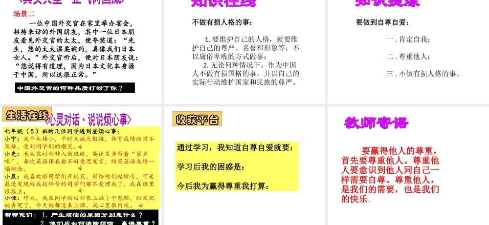 2级道德与法治上册 第一单元 做人之本 1.1 自尊自爱课件 新人教版