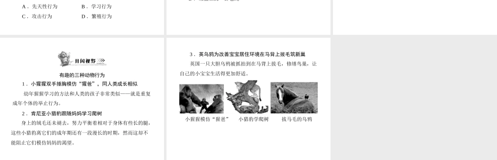 《随堂优化训练》2011年八年级生物上册 第5单元 第16章 章末知识提升 配套课件 北师大版