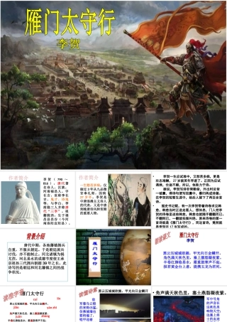 2级语文上册 第六单元 24 诗词五首 雁门太守行课件 新人教版