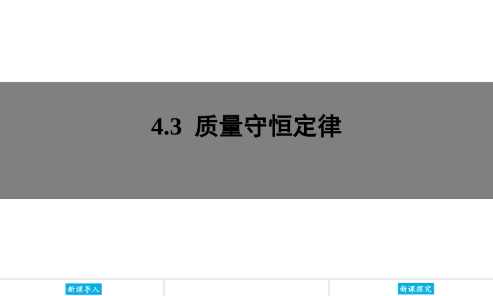 4.3 质量守恒定律课件