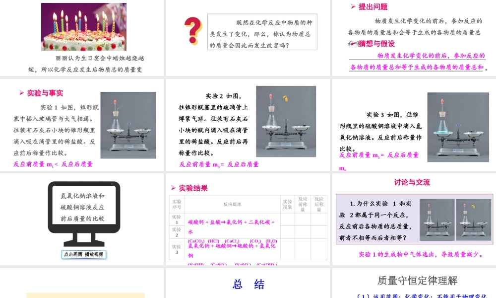 4.3 质量守恒定律课件