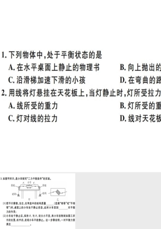 2019八年级物理下册 第八章 第2节 二力平衡（第1课时 平衡力）习题课件 （新版）新人教版