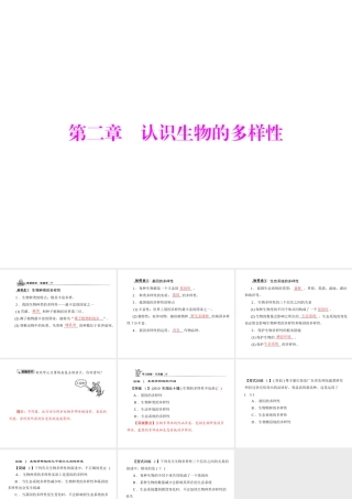 《随堂优化训练》2011年八年级生物上册 第六单元 第二章 认识生物的多样性 配套课件 人教新课标版