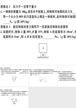 2019八年级物理下册 第九章 压强易错点突破习题课件 （新版）新人教版