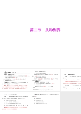 《随堂优化训练》2011年八年级生物上册 第六单元 第一章 根据生物的特征进行分类 第二节 从种到界 配套课件 人教新课标版