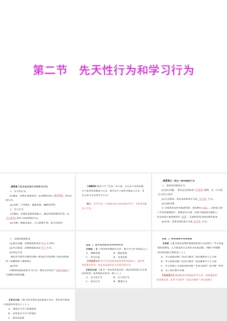 《随堂优化训练》2011年八年级生物上册 第五单元 第二章 动物的运动和行为 第二节 先天性行为和学习行为 配套课件 人教新课标版