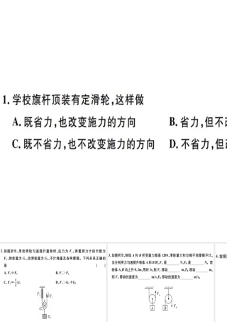 2019八年级物理下册 第十二章 第2节 滑轮习题课件 （新版）新人教版