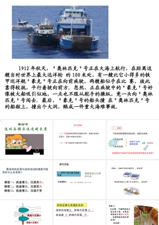 8.4流体压强与流速的关系课件