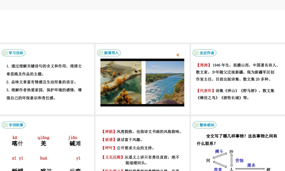 2级语文下册 第三单元 11 河与沙课件 鄂教版