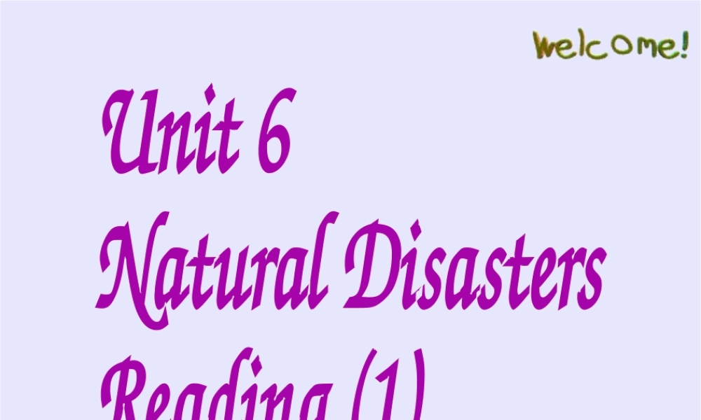 8A Unit6 Natural Disasters reading