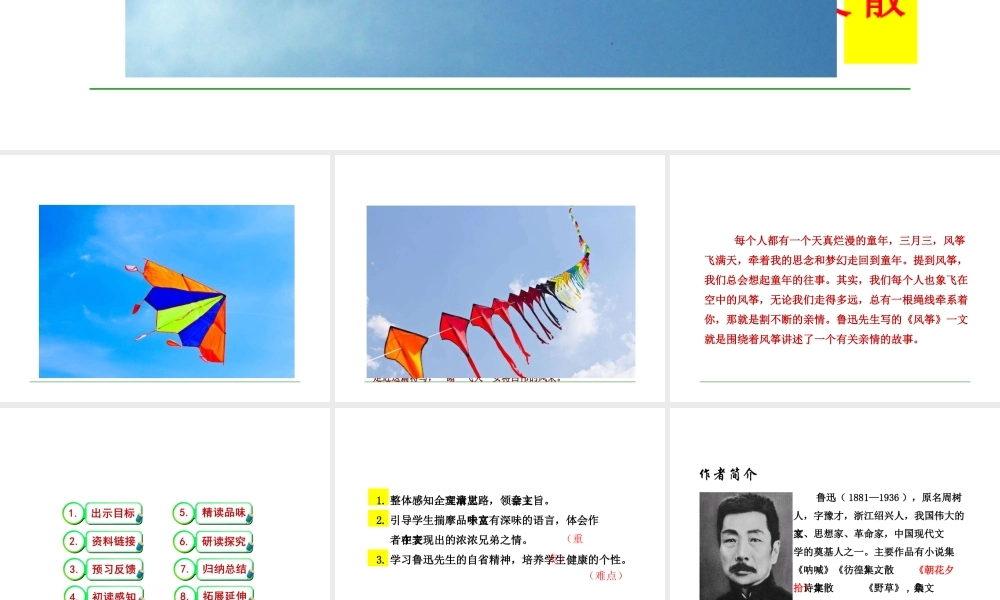 2级语文下册 第一单元 1 风筝课件 语文版