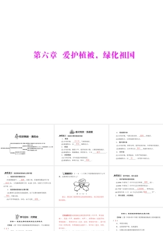 《随堂优化训练》2011年七年级生物上册 第三单元 第六章 爱护植被，绿化祖国配套课件 人教新课标版