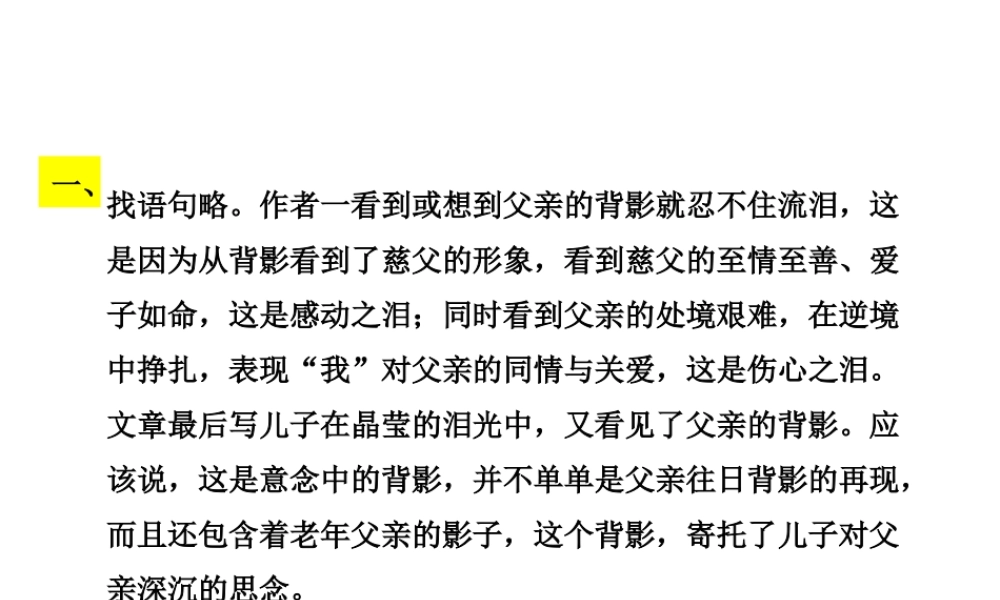 2级语文下册 第一单元 2 背影教材习题课件