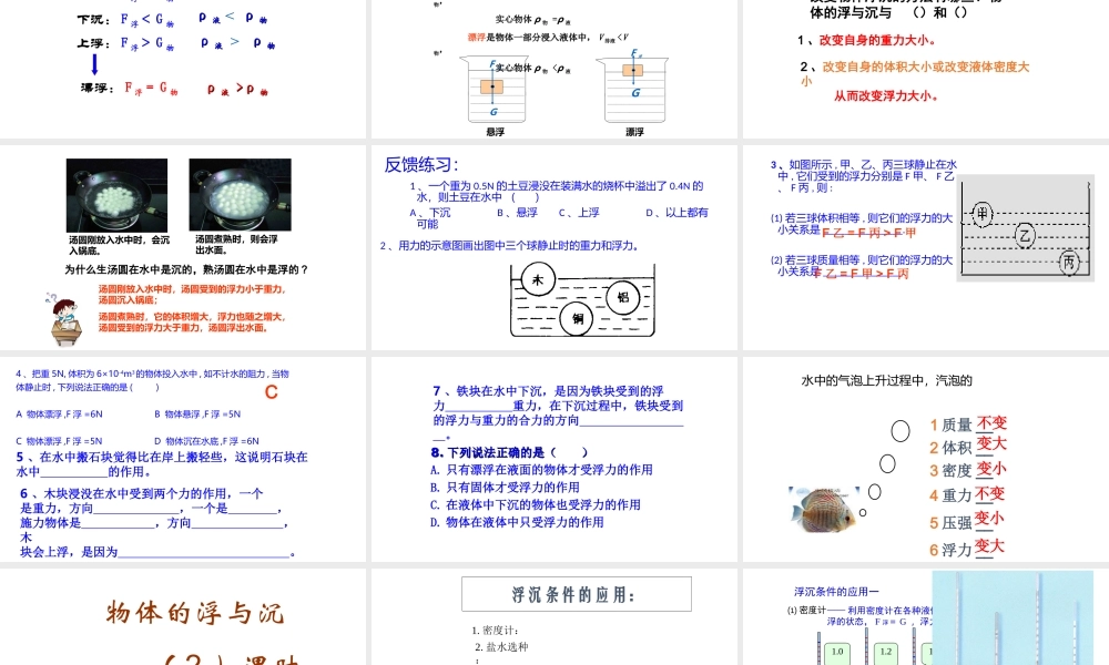 9.3物体的浮与沉课件