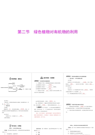 《随堂优化训练》2011年七年级生物上册 第三单元 第四章 第二节 绿色植物对有机物的利用配套课件 人教新课标版