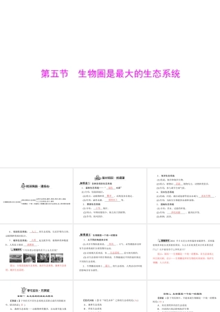 《随堂优化训练》2011年七年级生物上册 第一单元 第二章 第五节 生物圈是最大的生态系统配套课件 人教新课标版