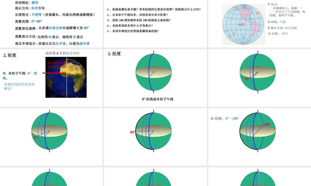 9月七年级地理上册 第一章 第一节 经线和经度课件 湘教版-湘教版初中七年级上册地理课件