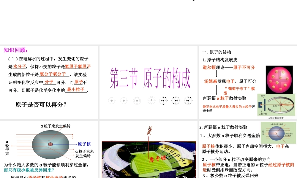 【2012新教材】九年级化学 第二单元 第三节 原子的构成课件 鲁教版