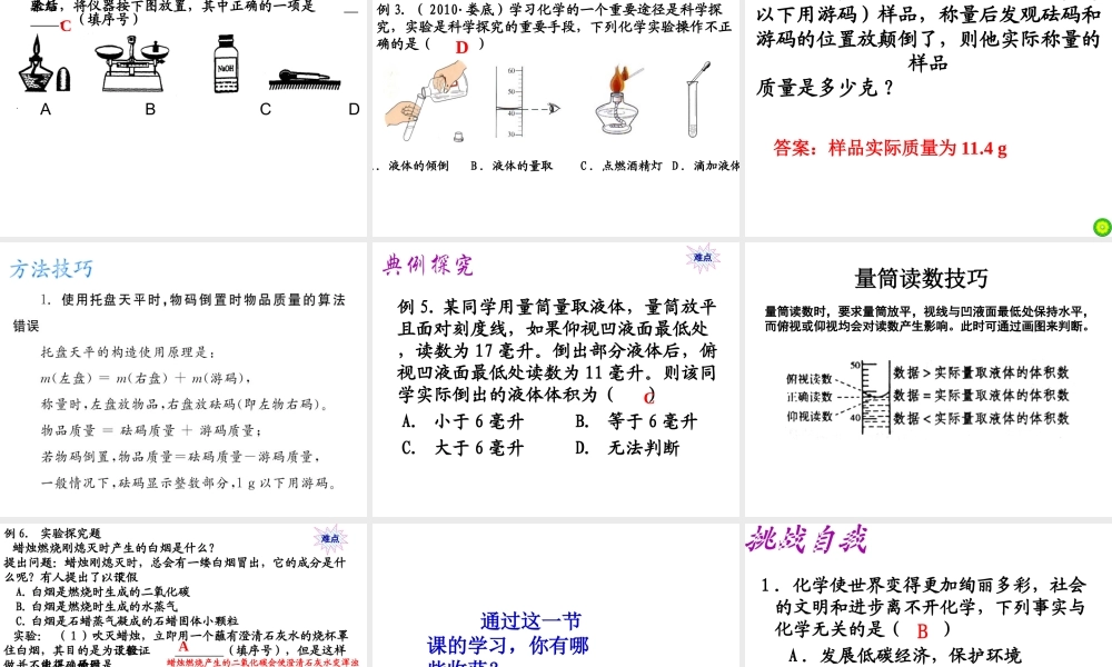 【2012新教材】九年级化学 第一单元复习课件 鲁教版