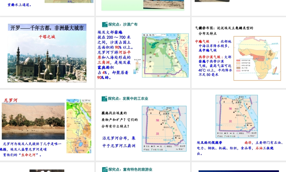2019春七年级地理下册 第八章 第二节 埃及教学课件 （新版）湘教版