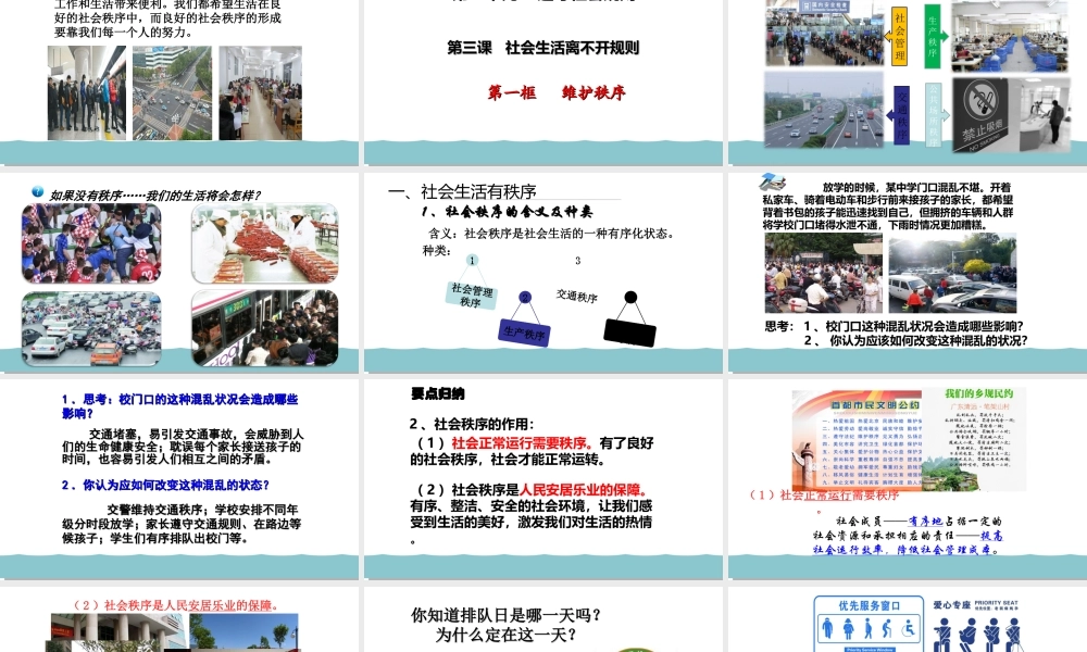 3.1 维护秩序 教学课件