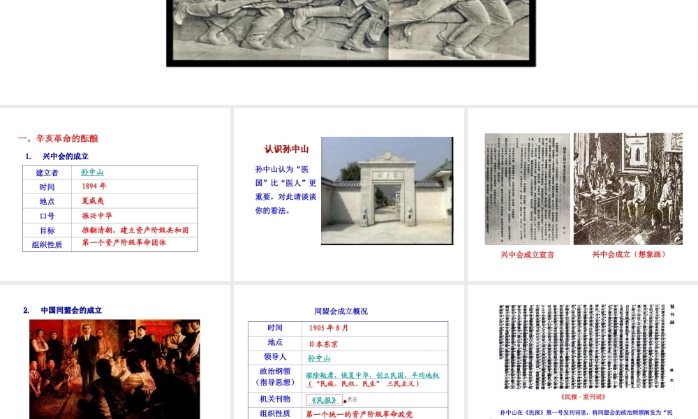 【世纪级历史上册 情境互动课型 2.7 辛亥革命课件 川教版