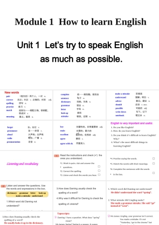 Module 1 Unit 1课件