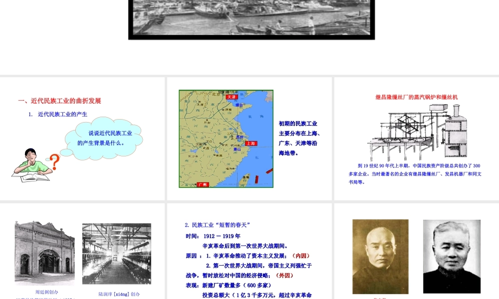 【世纪级历史上册 情境互动课型 6.19 近代民族工业课件 川教版