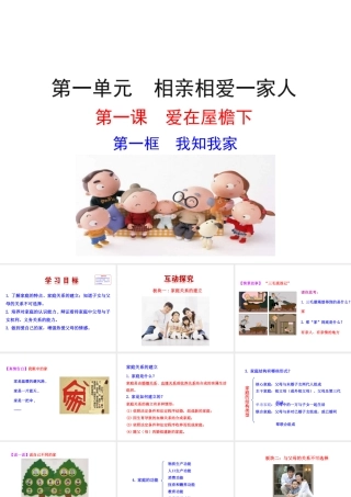 【世纪级政治上册 情境互动课型 1.1.1 我知我家课件 新人教版