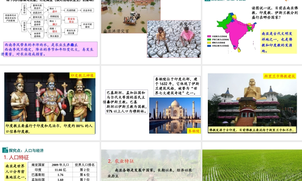 2019春七年级地理下册 第七章 第二节 南亚教学课件 （新版）湘教版