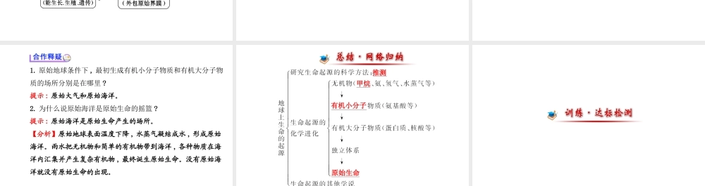 【世纪金榜】2014届新学期中考生物知识点复习 八年级下册 地球上生命的起源（含2013教师典型题）课件 新人教版