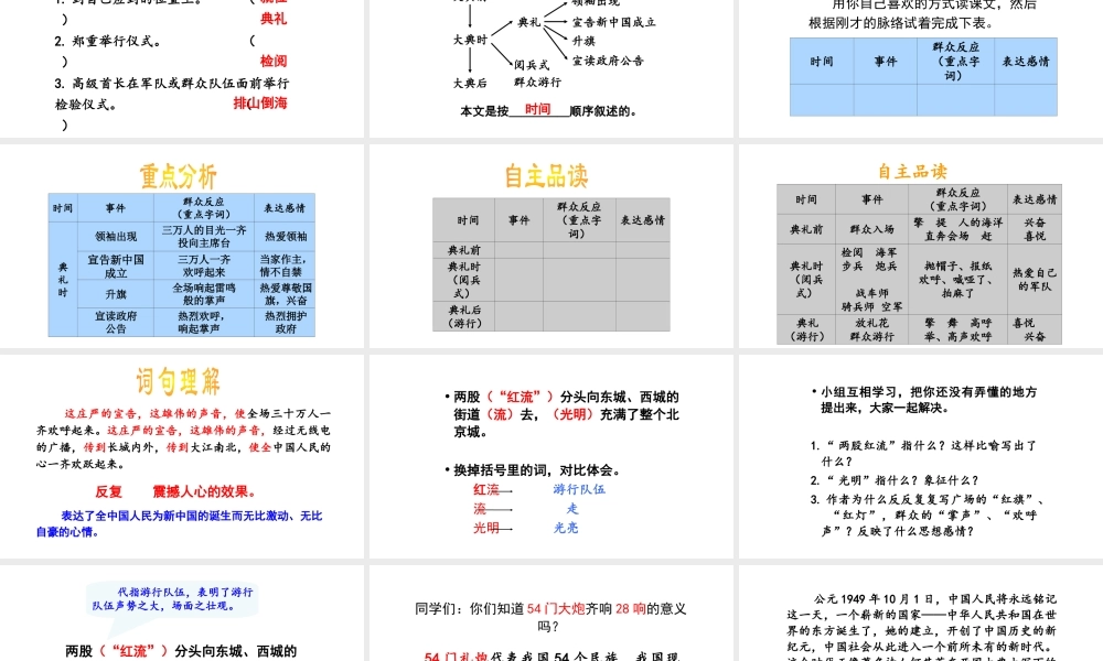 2019秋六年级语文上册 第二单元 7开国大典课件