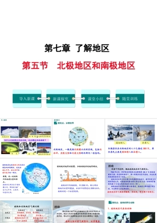 2019春七年级地理下册 第七章 第五节 北极地区和南极地区教学课件 （新版）湘教版