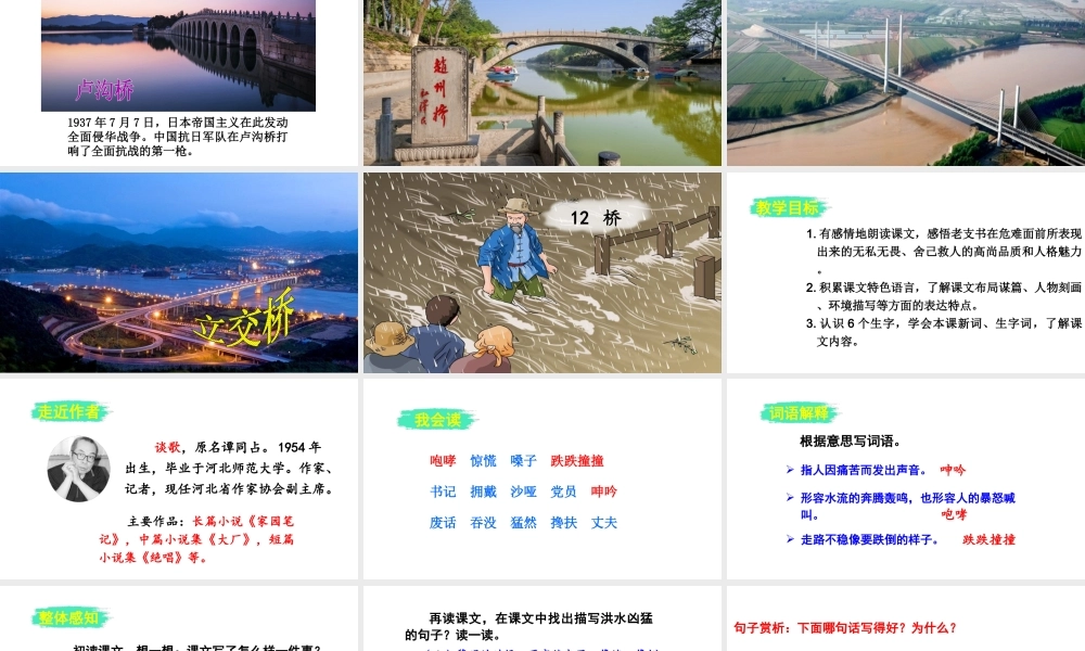 2019秋六年级语文上册 第四单元 12桥课件