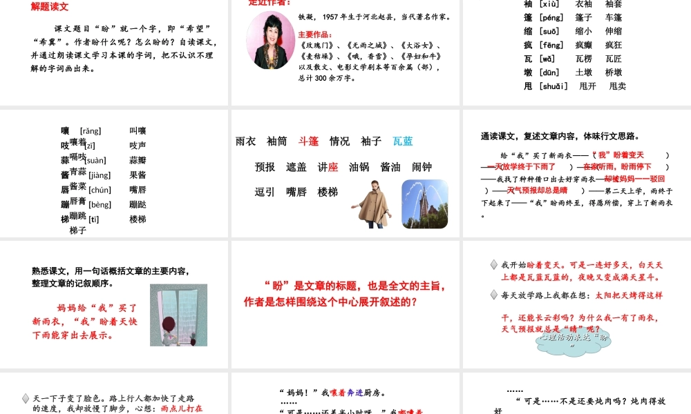 2019秋六年级语文上册 第五单元 16盼课件