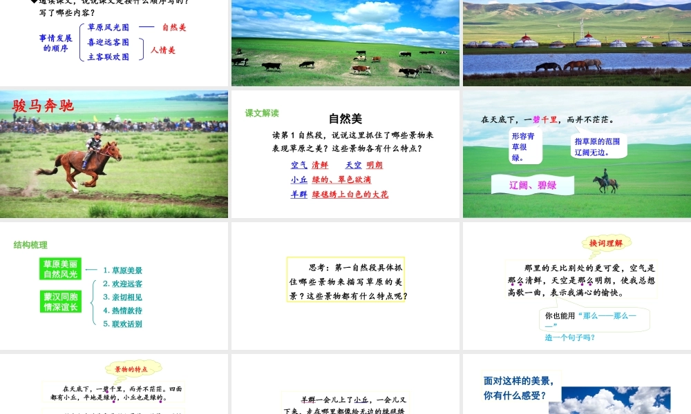 2019秋六年级语文上册 第一单元 1草原课件